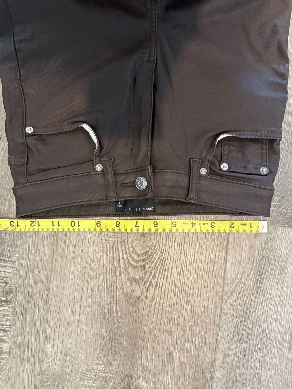 ASOS Faux Brown Leather Petite Pants